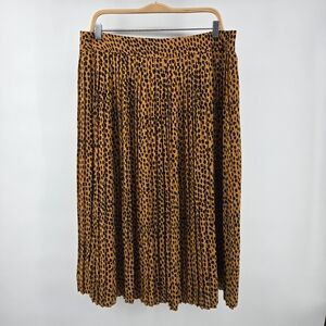 J. Crew | Animal Print A-Line Pleated Skirt Womens Sz 14
